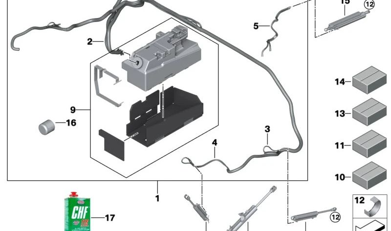 Juego de pasadores de bisagra OEM 54347947414 para BMW F91 y G14. Original BMW.