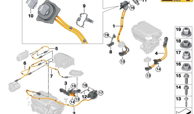 Tuerca hexagonal con brida M6 OEM 07147199293 para BMW F20. Compatible con modelos: 114d, 114i, 116d. Original BMW.