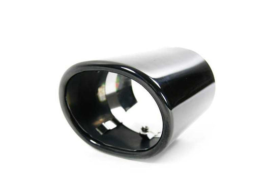 Black chromed exhaust tail embellis OEM 18107503584 for BMW X5 E53 3.0i (M54 motor models from 2000 to 2006). Original BMW.