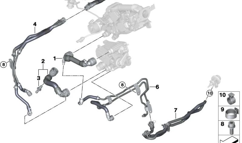 Abrazadera de manguera OEM 32411131373 para BMW G42, U06, G20, G21, G28, G22, G23, G26, F07, F10, F11, G30, G31, G60, G61, G32, G11, G12, G70, G14, G15, G16, U11, G01, G45, G02, G05, G06, G07. Original BMW.