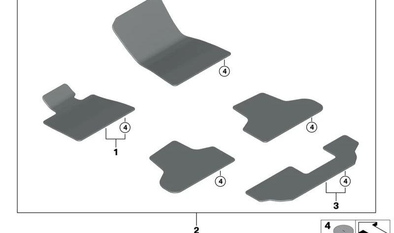 OEM Black Driver Porza 51478746360 Para BMW 3 F30 Series, F31, F80, 4 F32 Series, F33, F36, F82, F83. BMW original.