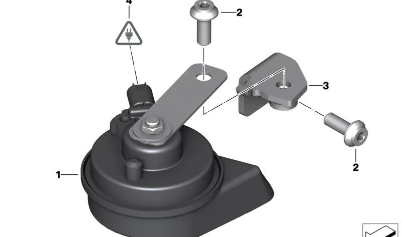 Claxon (bocina) OEM 61337924403 para BMW Motorrad R1200GS, R1250GS, F800GS, F850GS, S1000XR, K1600GT y otros modelos compatibles. Original BMW Motorrad.