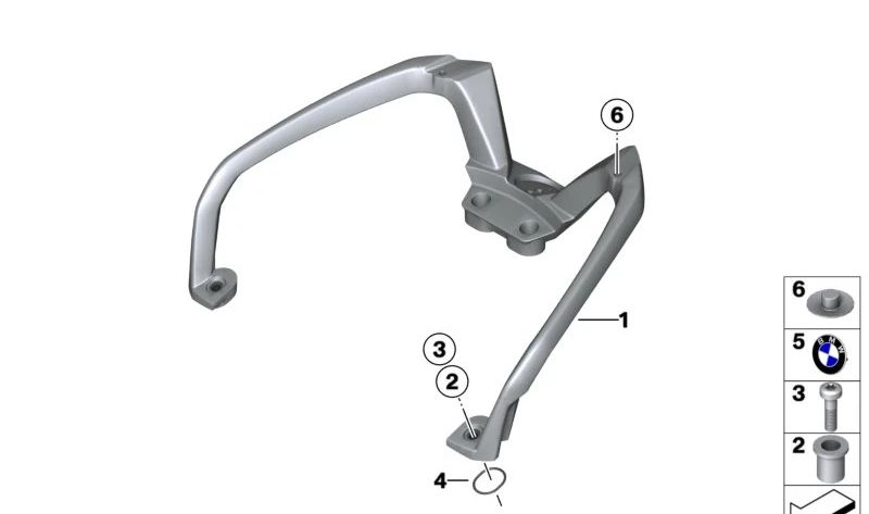 Agarradero trasero OEM 46548550979 para motos BMW C 650 GT (K19) 2011–2020. Original BMW Motorrad.