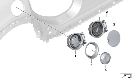 Cuba de cierre Piano Black OEM 51175A1BFF6 para MINI F55, F55 LCI... y más. Original MINI.