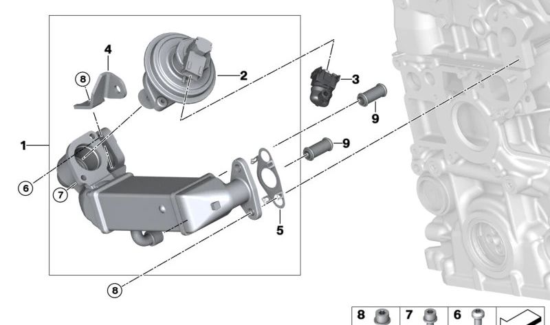 Escape Gas Arbeitgeber 11717800653 für BMW E81, E82, E87, E88, E90, E91, E92, E93, E60, E61. Original BMW.
