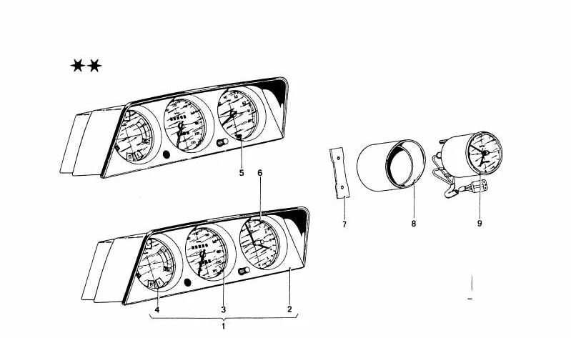Cuadro de instrumentos OEM 62111357670 para BMW E21, E23, E24, E28. Original BMW.
