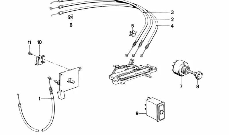 Cable de control para descongelación OEM 64111367699 para BMW E28. Pieza original BMW.