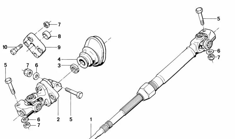 Eixo de endereço inferior 323111118267 para BMW E28 e E23. BMW original.