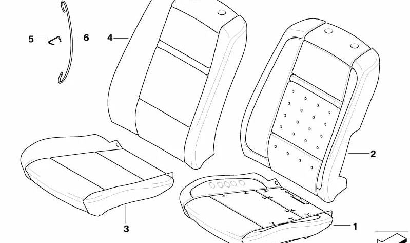 Funda de asiento de cuero OEM 52107307011 para BMW X5 E70. Original BMW.