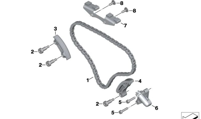 Cadena de distribución OEM 11318409696 para motos BMW R 18, R 18 Classic, R 18 B, R 18 Transcontinental... y más. Original BMW Motorrad.