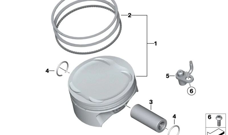 Pasador de pistón OEM 11258555200 para BMW Motorrad F 750 GS, F 850 GS y F 850 GS Adventure. Original BMW Motorrad.