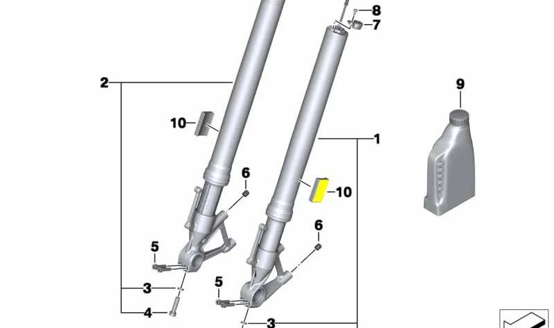 Libeto à esquerda OEM 3142853867 para BMW Motorrad R 1200 R (RK53) e R 1250 R (RK53) de 2014 a 2024. BMW Motorrad original.