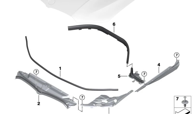 Cubierta del faro derecho OEM 51767499928 para BMW G20, G21, G28. Original BMW.