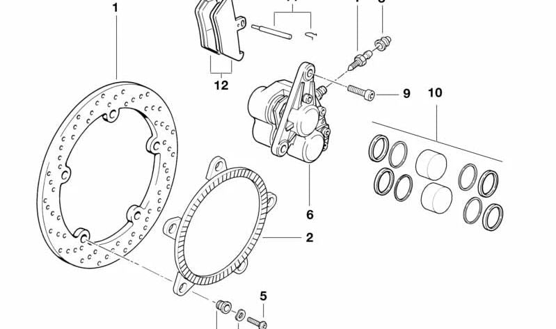Disco de freio dianteiro OEM 34112335745 para motocicletas BMW R1100S, R1100RS... e muito mais. Originais BMW Motorrad.