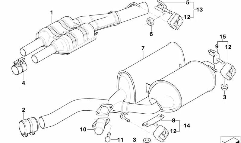 Silenciador trasero OEM 18107522523 para BMW E65 y E66. Pieza original BMW. Ideal para reemplazo del silencioso en la parte trasera del escape.