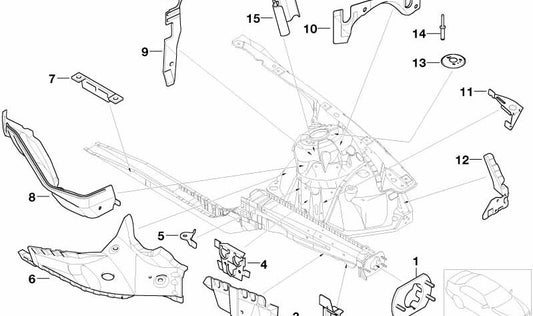 Soporte para depósito del SMG OEM 41147896136 para BMW E46. Original BMW.