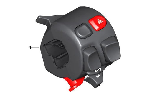 Interruptor combinado izquierdo OEM 61319480145 para motos BMW R1200GS, R1250GS, F750GS, F850GS, F900R, S1000XR... y más. Original BMW Motorrad.