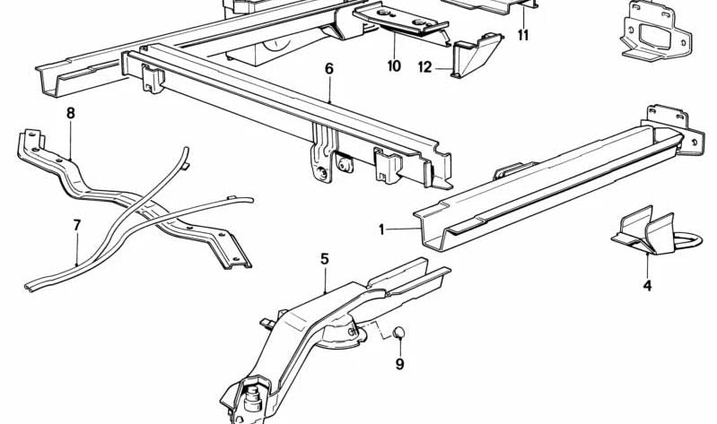 Soporte amortiguador de vibraciones trasero OEM 41121945246 para BMW E30. Original BMW.