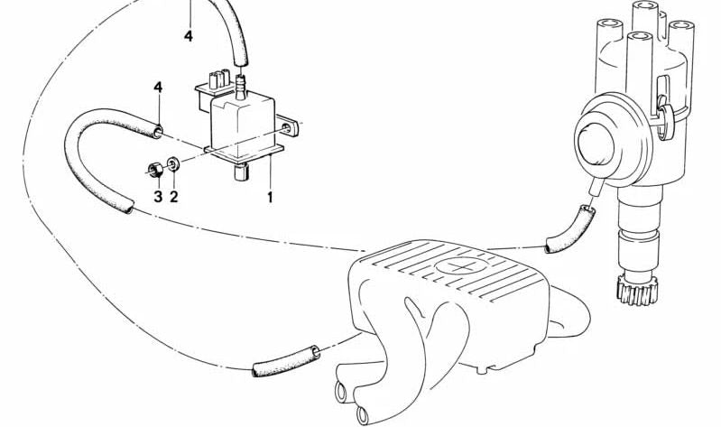 Válvula eletrônica OEM 11741277973 para BMW E30, E28. BMW original.