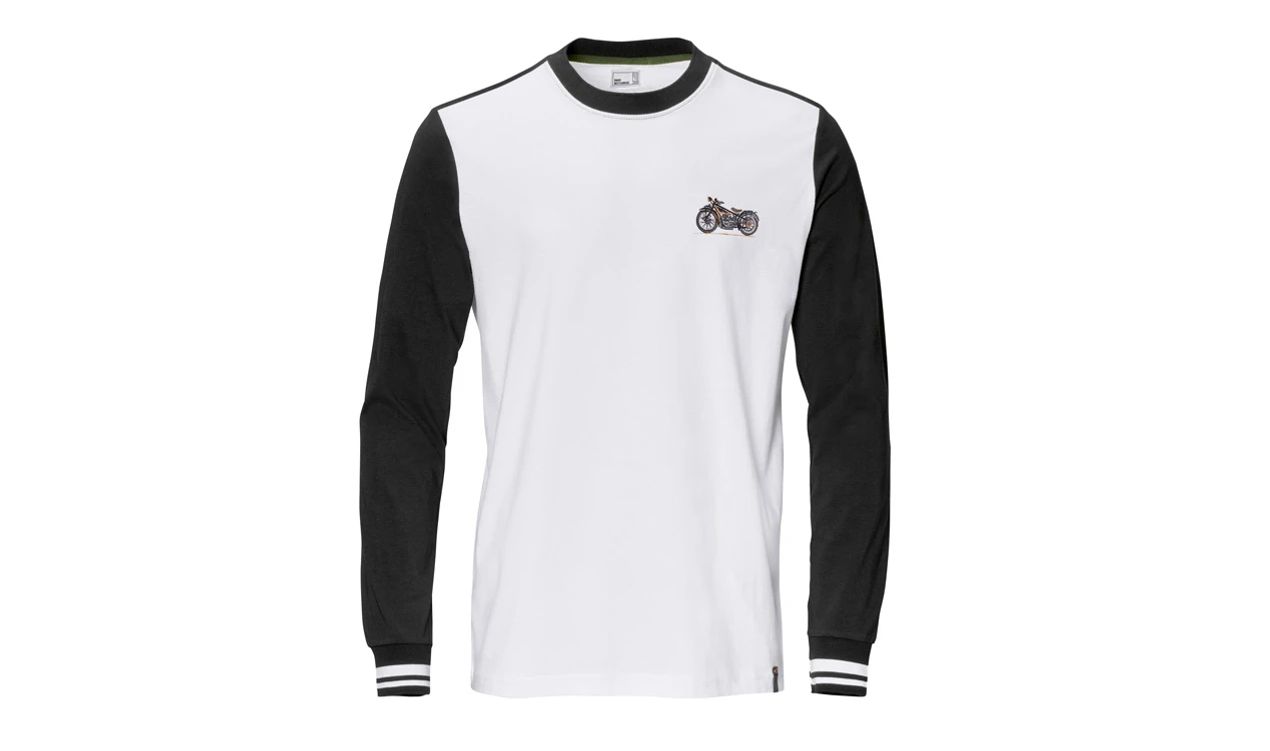 Sudadera Soulfuel manga larga negra/blanca talla S OEM 76617109837 válida para BMW. Original BMW Motorrad.