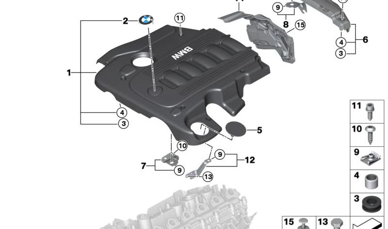 BMW E90, E91, E92, E60, E63, E64, E65, E66, E83N, E70, E71 (OEM 11147788915). BMW originale