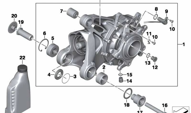 Engranaje angular trasero plata OEM 33118530079 para motos BMW R 900 RT, R 1200 RT. Original BMW Motorrad.