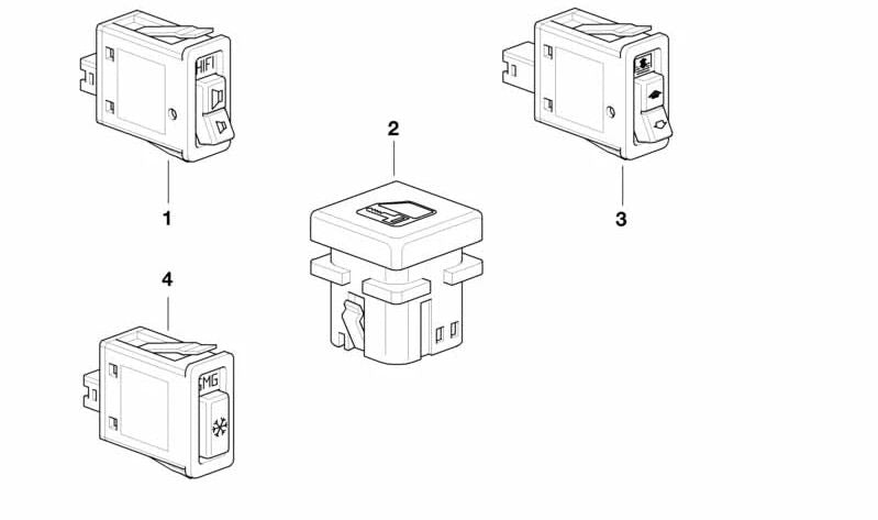 Interruptor palanca cambio SMG OEM 61312491518 para BMW E36 M3 {BG91, BG92, BK91, BK92, CD91, CD92}. Compatible con cajas manuales SMG. Original BMW.