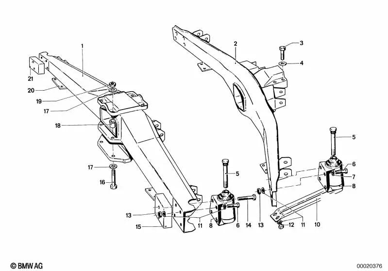 Soporte de goma para BMW (OEM 33333728100). Original BMW