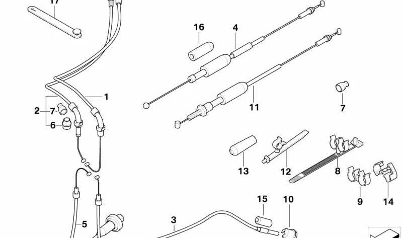 Bowdenzug zur Geschwindigkeitsregulierung OEM 32737669428 für BMW R1200 CL. Original BMW Motorrad.