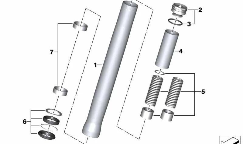 Vorderes goldenes vertikales Rohr OEM 31428405605 für BMW Motorrad S 1000 R, S 1000 RR... und mehr. Original BMW Motorrad.