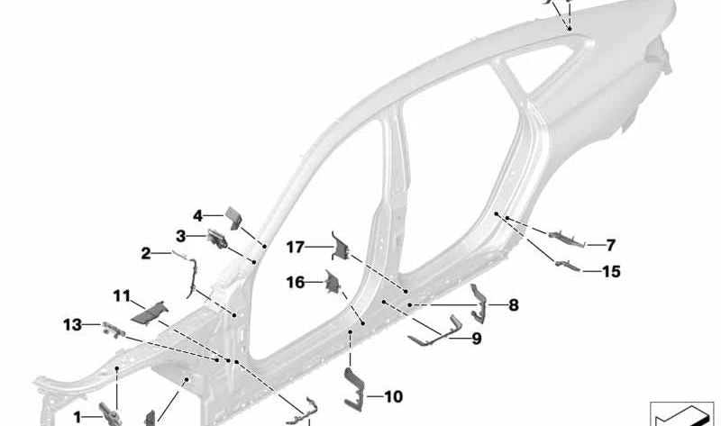 Revestimiento interior del marco del techo trasero OEM 41007396361 para BMW G32. Original BMW.