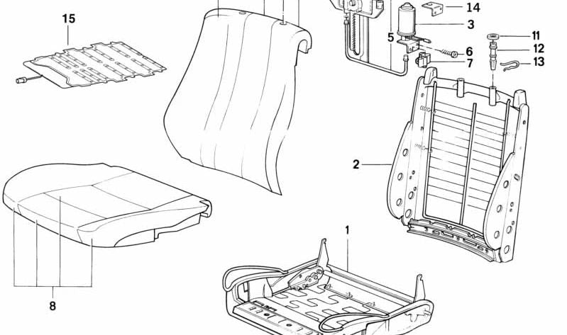 Soporte guía reposacabezas OEM 52101964246 para BMW E34 y E32. Pieza original BMW. Ideal para reparar o sustituir el sistema de soporte del reposacabezas en asientos eléctricos delanteros.