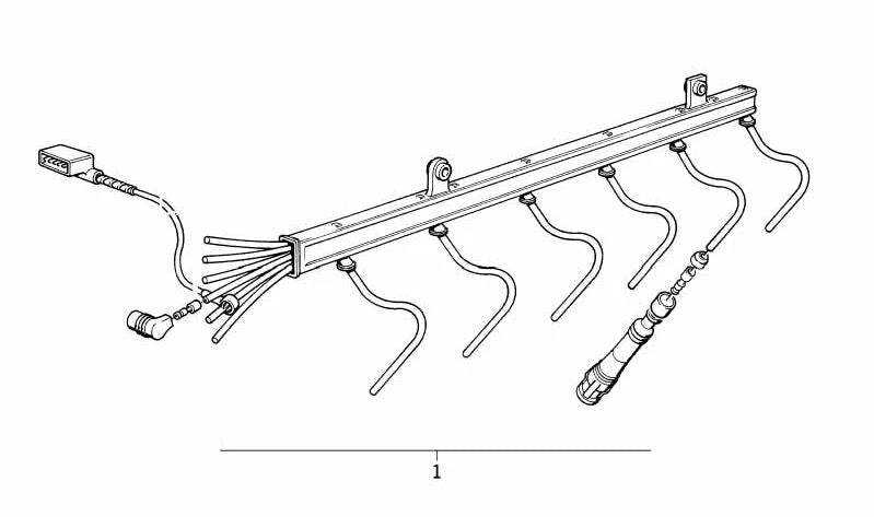 Cableado de encendido con protección contra martas OEM 12121734098 para BMW E36. Original BMW.