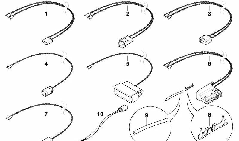 Cable adaptador sensor airbag lateral OEM 61129125665 para MINI R55, R56, R57, R58, R59, R60, R61. Original MINI.