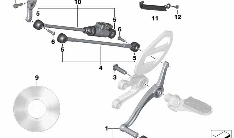 Pedal del cambio OEM 46718553832 para motos BMW S 1000 XR (K49) 2014-2019. Original BMW Motorrad.