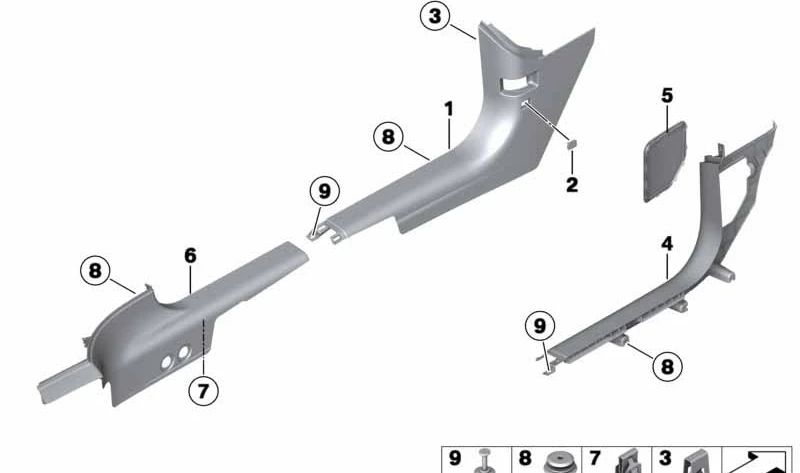 Clip de sujeción para moldura OEM 07147237952 para BMW R60, R61. Original BMW.