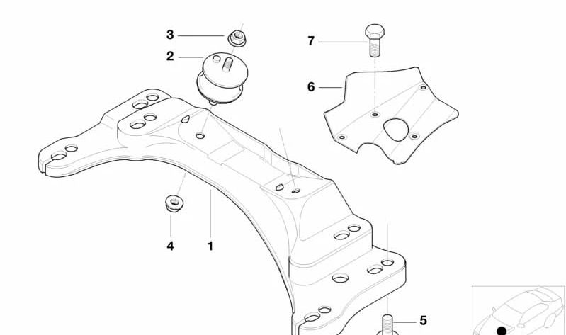 Protector térmico soporte de caja de cambios OEM 22321094579 para BMW E46, E85. Original BMW.