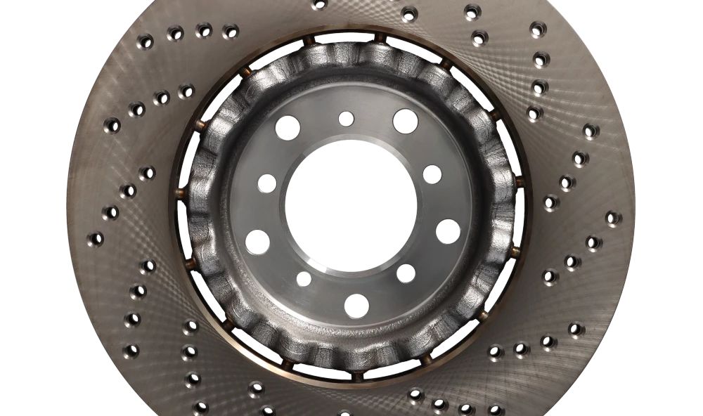Disco de freno ventilado delantero izquierdo OEM 34112282801 para BMW E46. Original BMW.