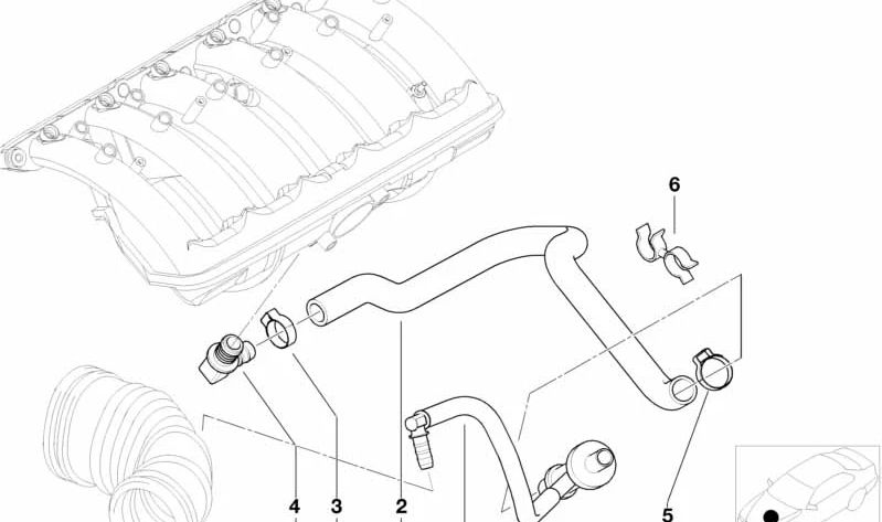 Codo de manguera de admisión OEM 11611439026 para BMW E39, E38. Pieza original BMW. Ideal para solucionar fugas o roturas en el sistema de admisión.