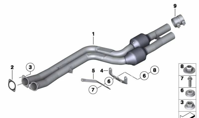 Soporte de escape OEM 18207585328 para BMW F01, F02. Original BMW.