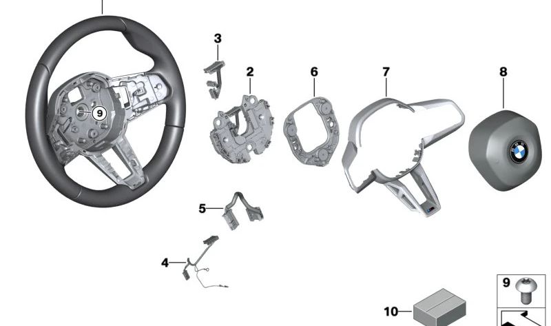 Steering wheel electronic module OEM 32305A93485 for BMW F70, U06, U11, U12, U10, F65. Original BMW.