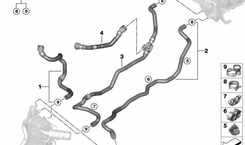 OEM refrigerant return hose 64216818816 for BMW G20, G21. Original BMW.