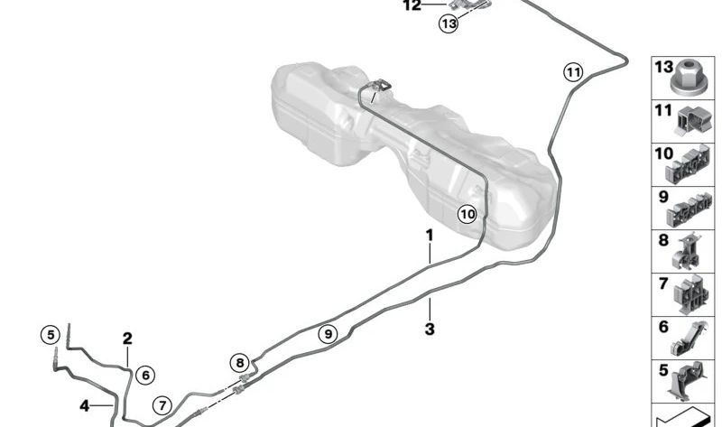 Tubo de aire de limpieza delantero OEM 16128085966 para BMW G80, G80N, G81, G81N, G82, G82N, G83, G83N, G87. Original BMW.
