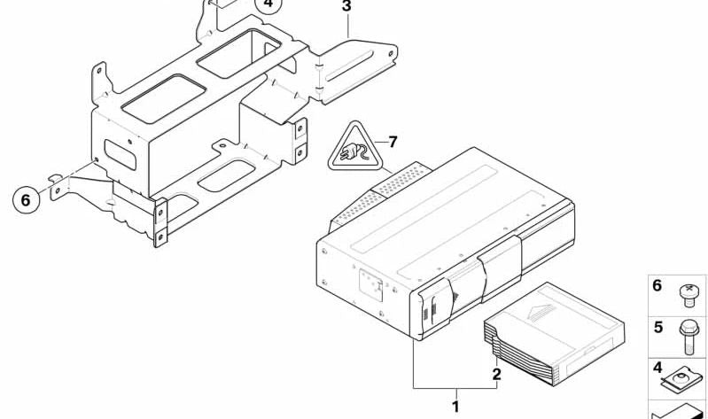Soporte para cambiador de CD para BMW E91, E91N (OEM 65156945075). Original BMW