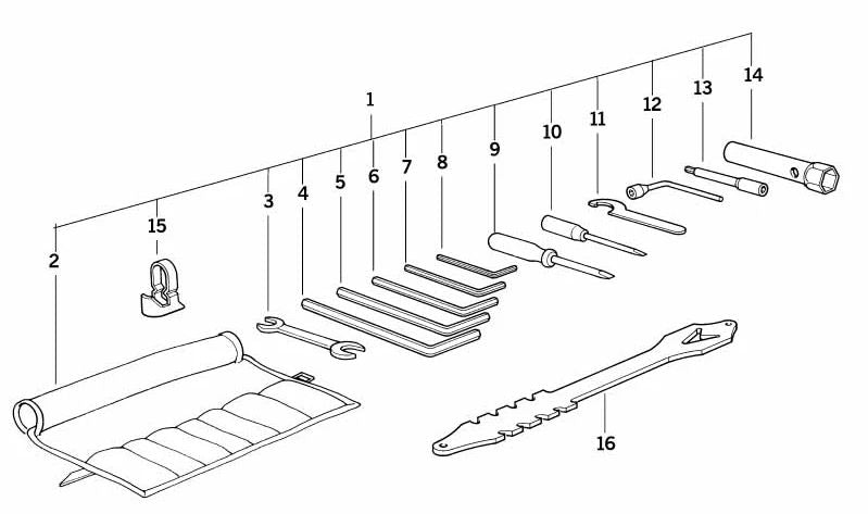 Borsa per utensili OEM 71117692709 per motociclette ninet BMW R, S 1000 RR, F 850 GS ... e altro. BMW MOTORAD originale.