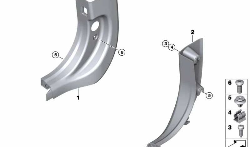 Revestimiento lateral inferior delantero izquierdo para BMW Serie 5 F07, F07N (OEM 51439167367). Original BMW