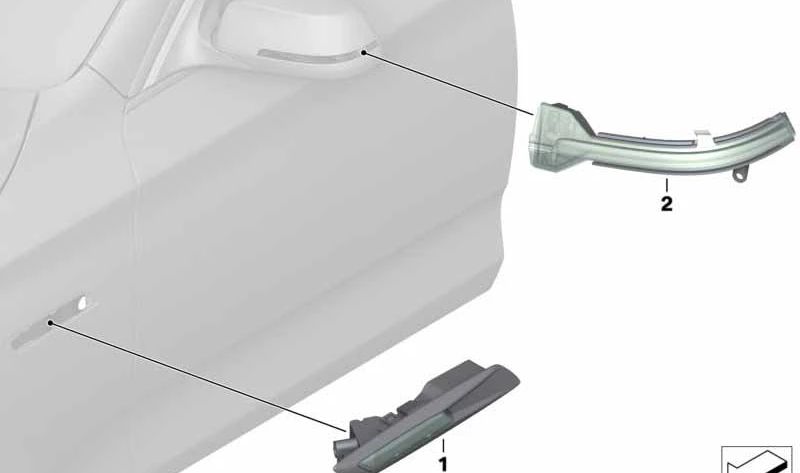 Lumière gauche supplémentaire pour la série BMW 5 F07 (OEM 63137154165). BMW d'origine