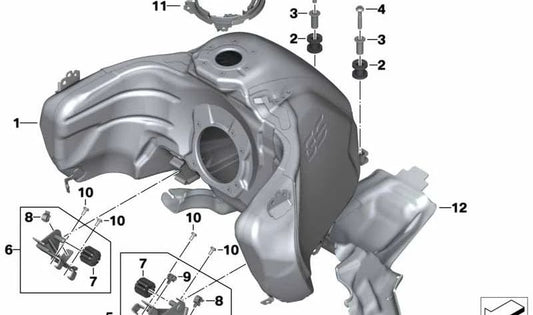 Depósito de combustible OEM 16118409343 para motos BMW R 1250 GS Adventure K51 (10/2017 - 08/2020). Original BMW Motorrad.
