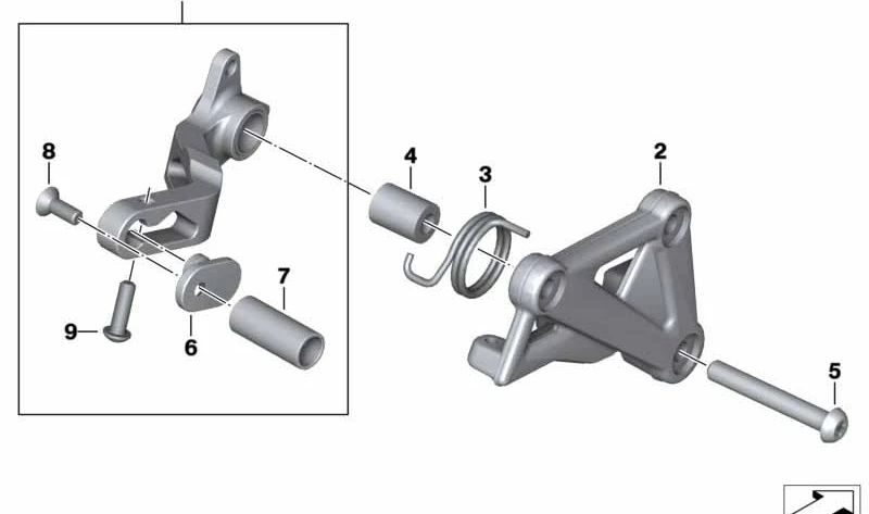Pieza distanciadora OEM 35217701735 para BMW Motorrad R1200S, HP2 Sport. Original BMW Motorrad.