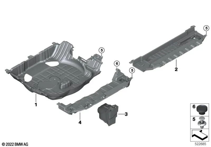 Lagerfach für den hinteren Kofferraum für BMW F95, G05 (OEM 51477438261). Original BMW
